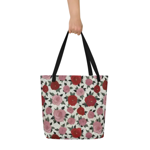 Velvet Rose Parade on a Large Tote Bag W/ Pocket