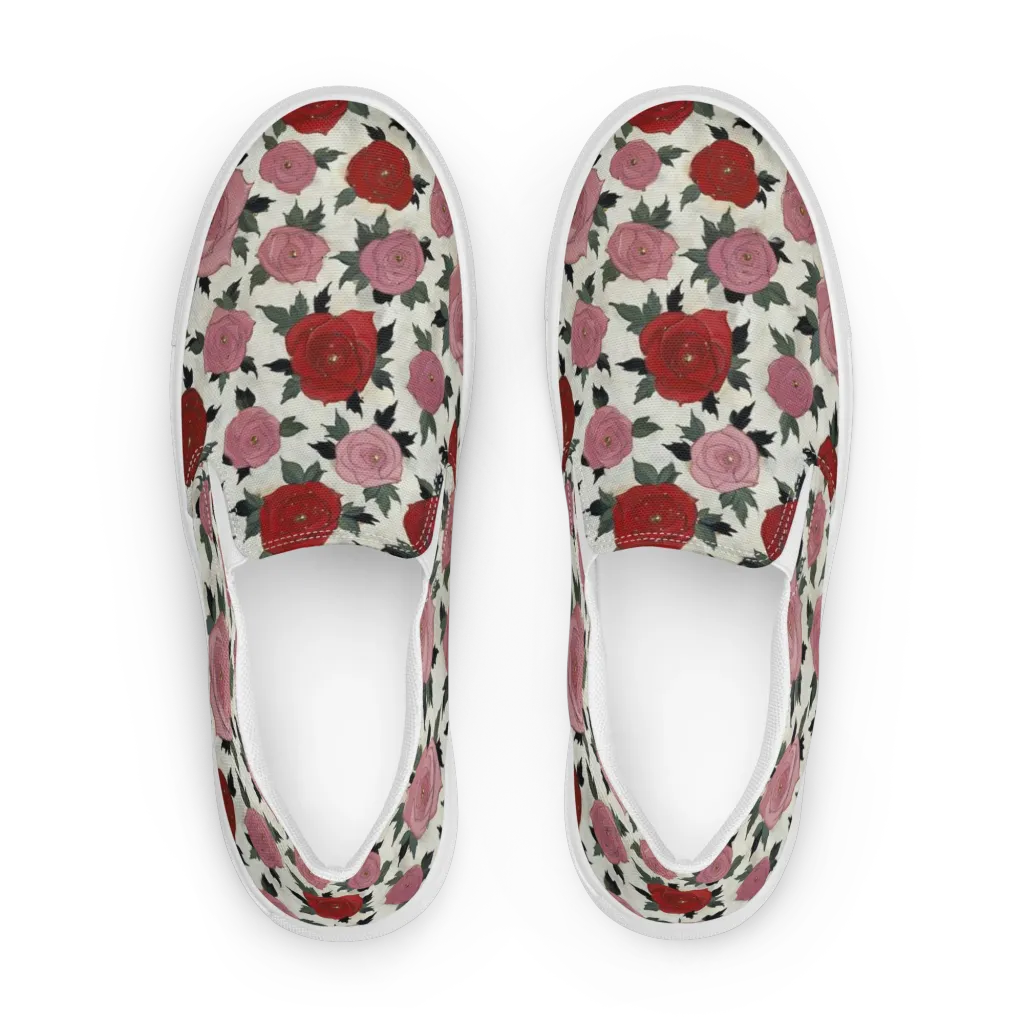 Velvet Rose Parade on Women's Slip-On Canvas Shoes — Front