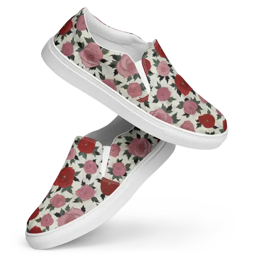 Velvet Rose Parade on a Women's Slip-On Canvas Shoes
