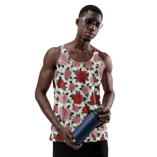 Velvet Rose Parade on a Men's Tank Top