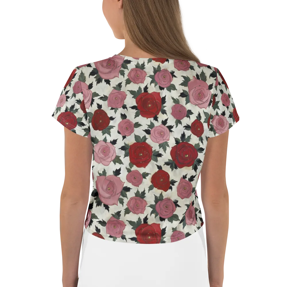 Velvet Rose Parade on Crop Tee — Back