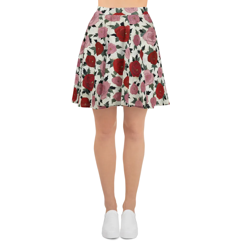 Velvet Rose Parade on Skater Skirt — Front