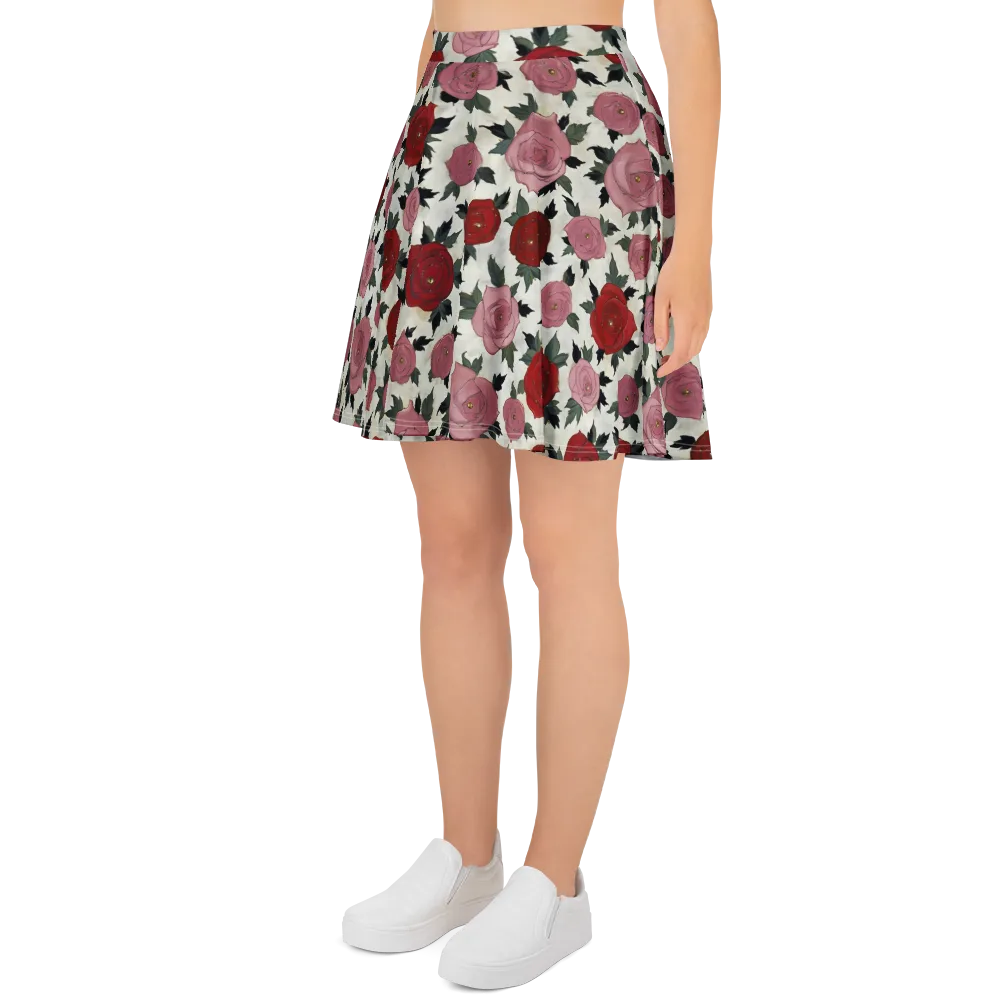 Velvet Rose Parade on Skater Skirt — Left