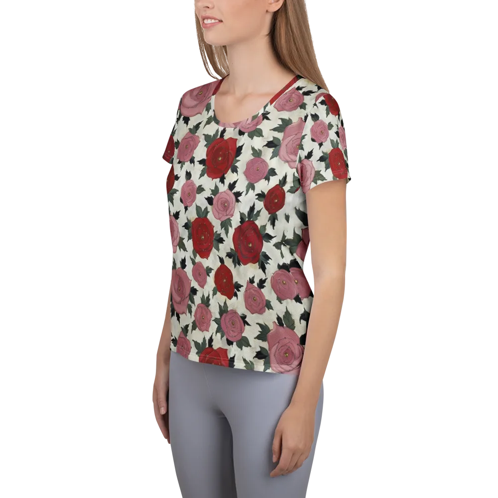 Velvet Rose Parade on Women's Athletic T-Shirt — Left