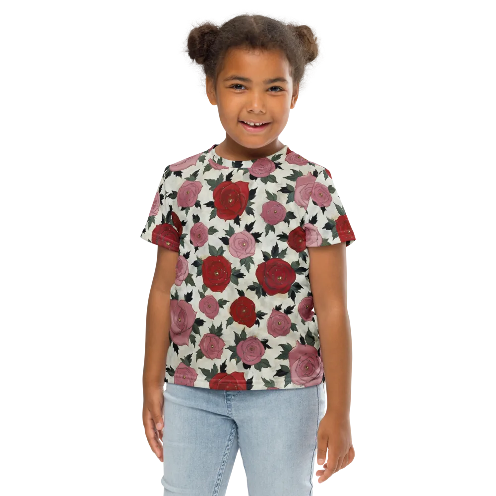 Velvet Rose Parade on Kids Crew Neck T-Shirt — Front