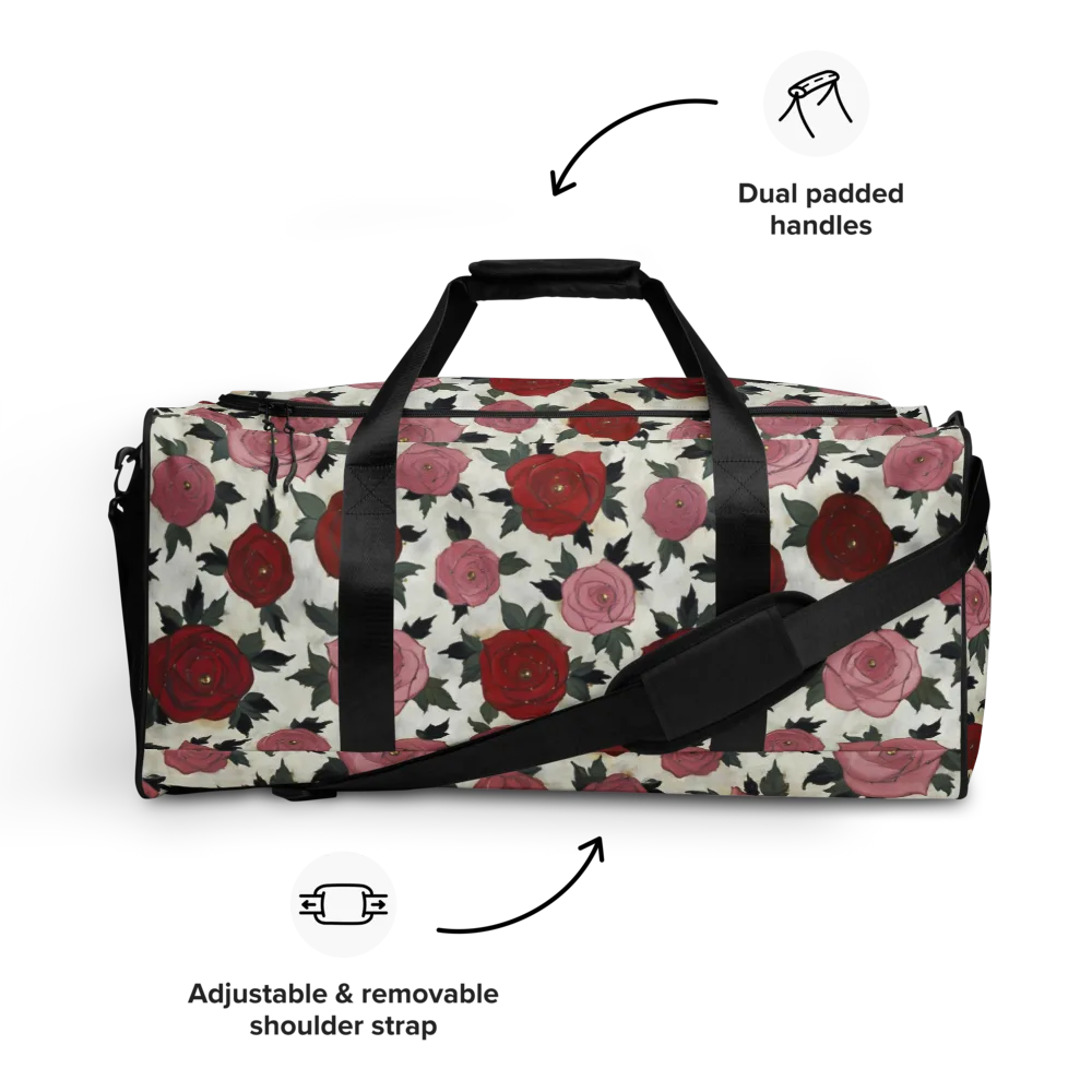 Velvet Rose Parade on Duffle Bag — Front