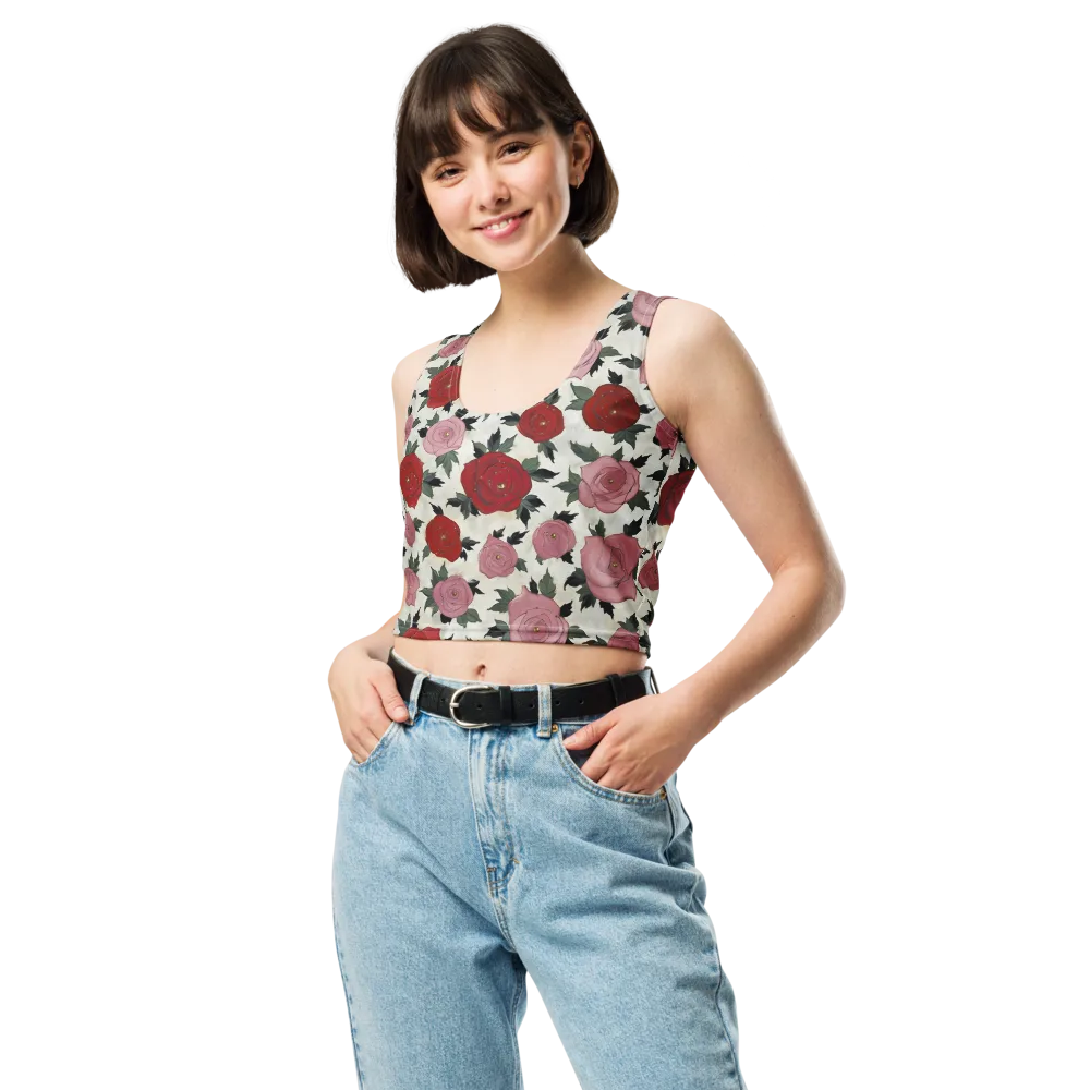 Velvet Rose Parade on Crop Top — Front