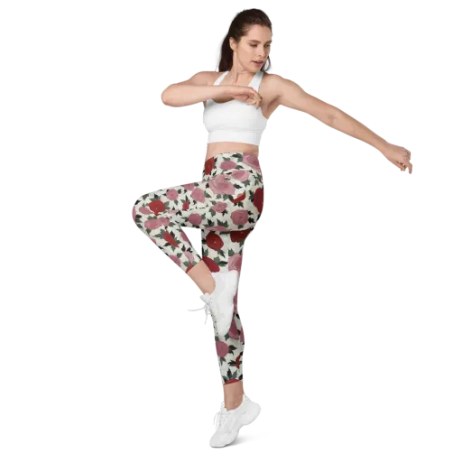 Velvet Rose Parade on a Leggings with Pockets