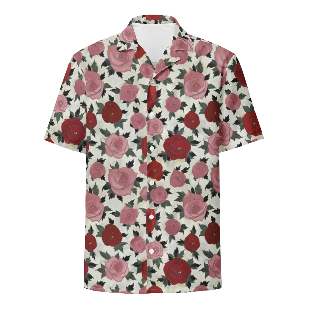 Velvet Rose Parade on Button Shirt — Front