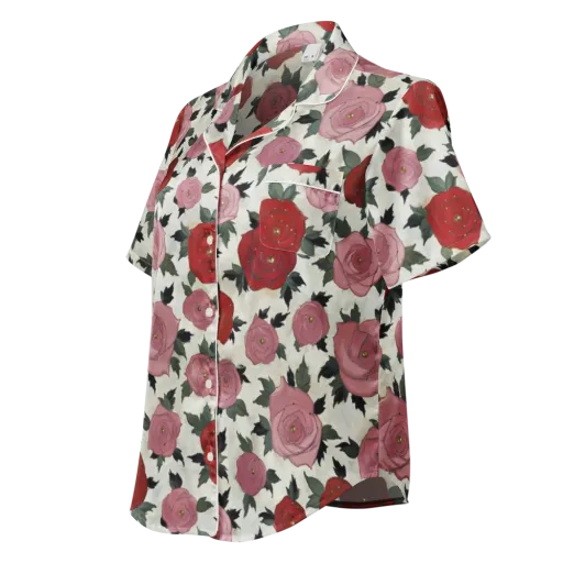 Velvet Rose Parade on a Women's Short Sleeve Pajama Top