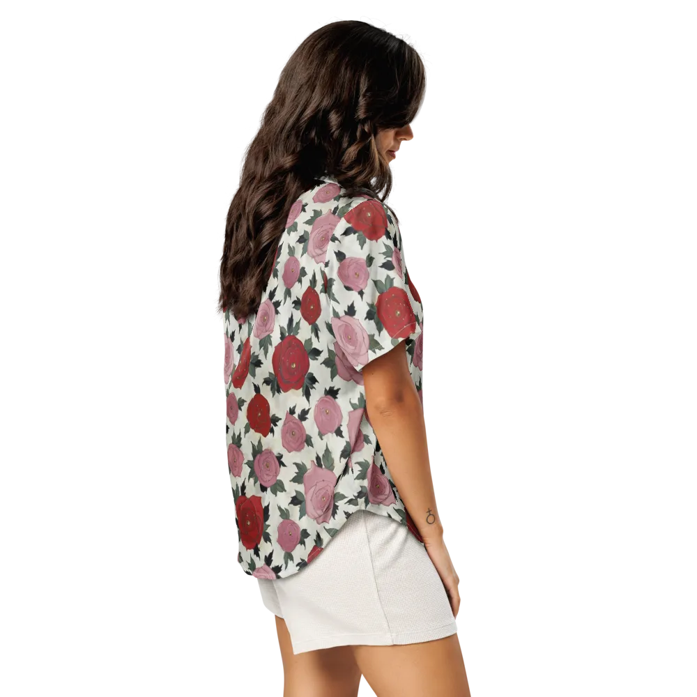 Velvet Rose Parade on Women's Short Sleeve Pajama Top — Right Back