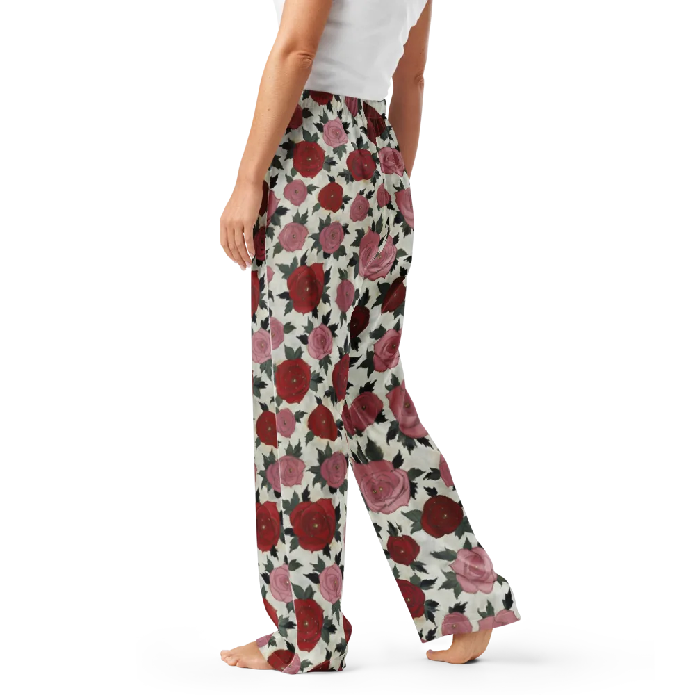 Velvet Rose Parade on Women's Pajama Pants — Left