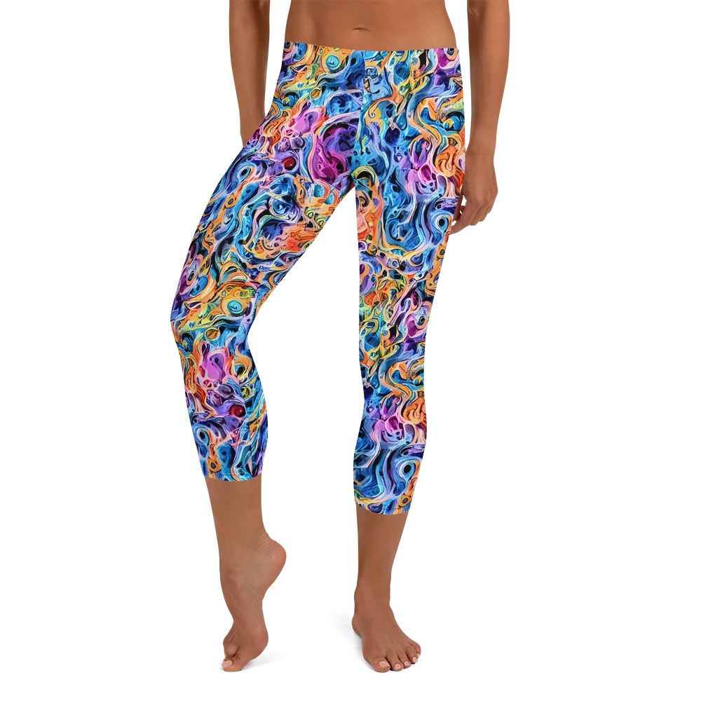 Rococo Vortex on Capri Leggings — Front
