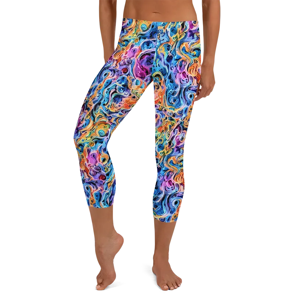 Rococo Vortex on Capri Leggings — Front