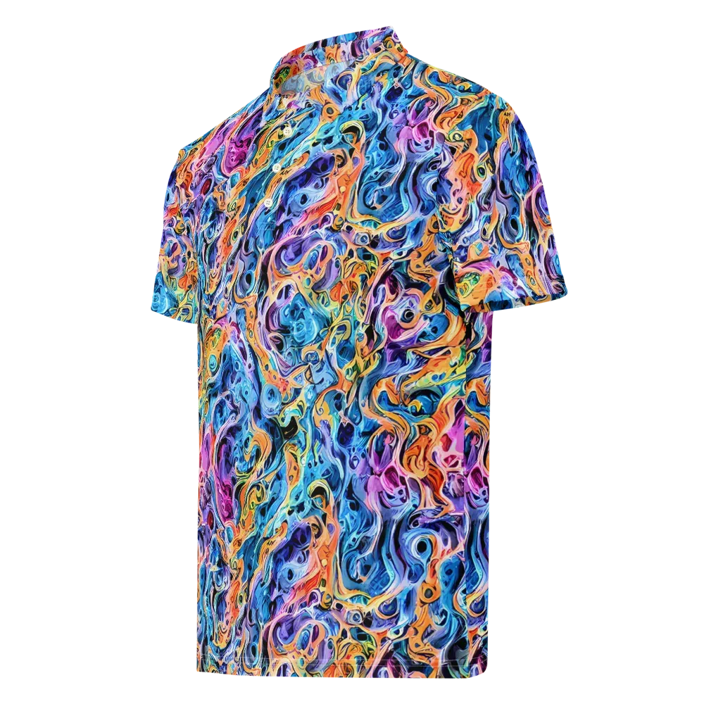 Rococo Vortex on Men's Slim Fit Polo Shirt — Left Front