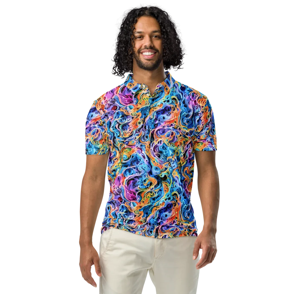 Rococo Vortex on Men's Slim Fit Polo Shirt — Front