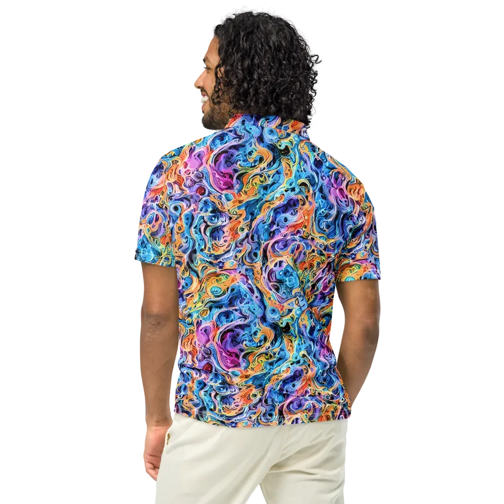 Rococo Vortex on Men's Slim Fit Polo Shirt — Back