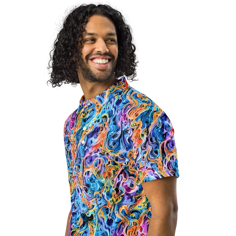 Rococo Vortex on Men's Slim Fit Polo Shirt — Left Front