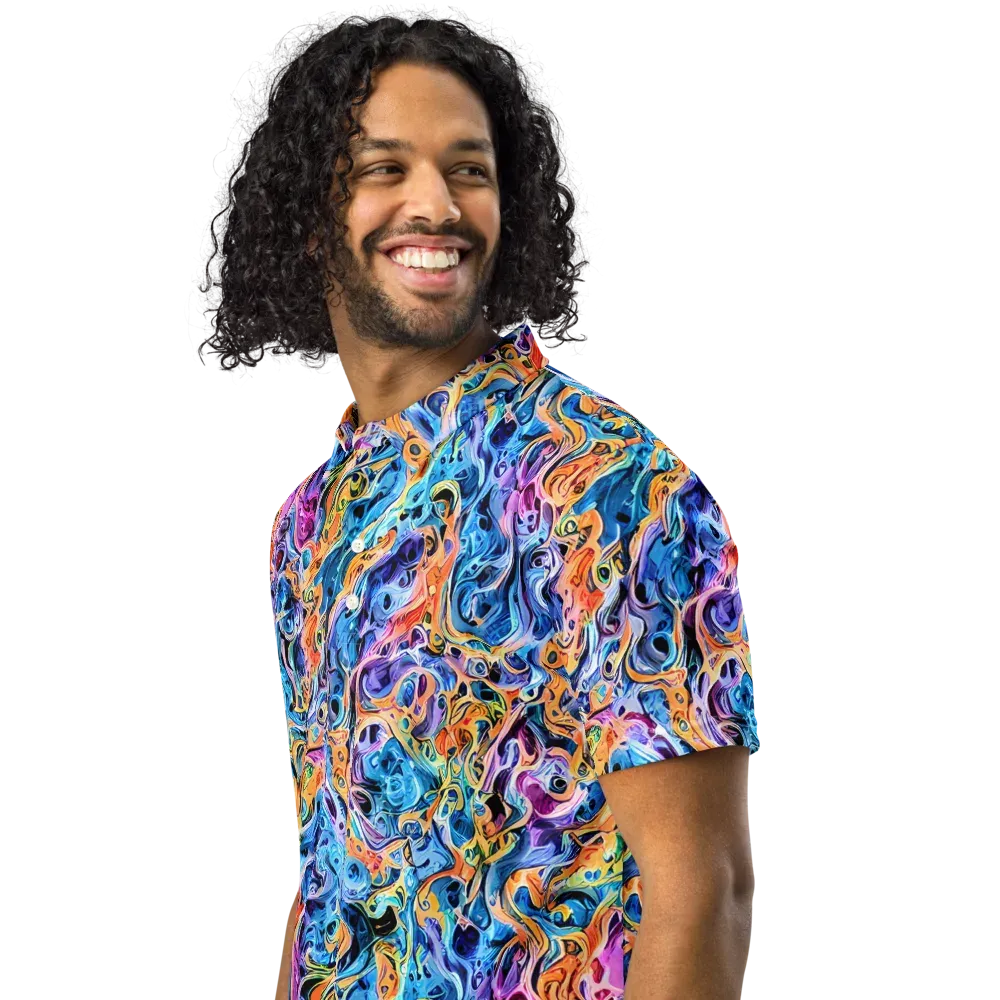 Rococo Vortex on Men's Slim Fit Polo Shirt — Left Front