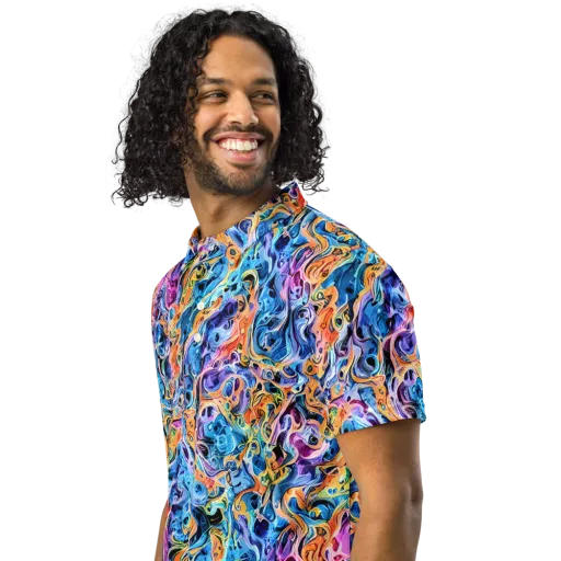 Rococo Vortex on a Men's Slim Fit Polo Shirt