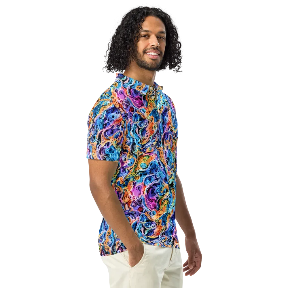 Rococo Vortex on Men's Slim Fit Polo Shirt — Right Front