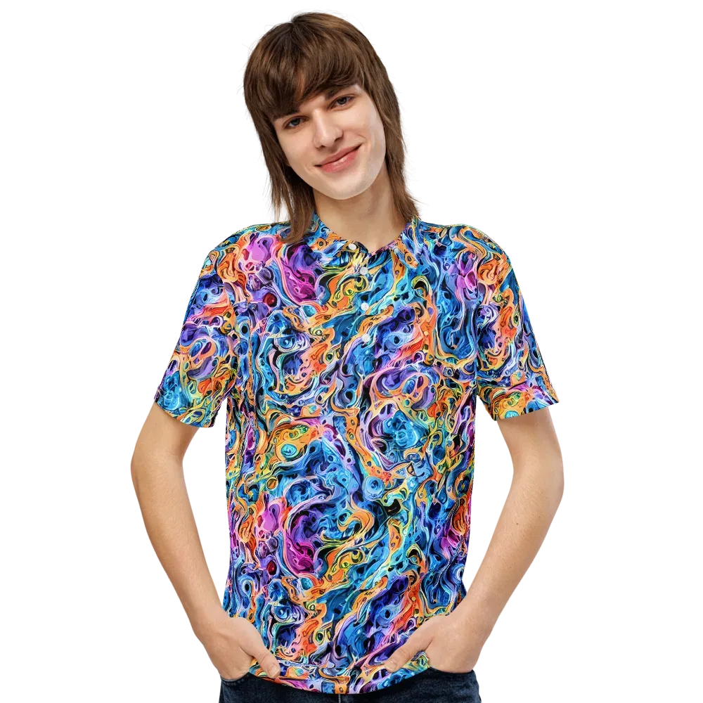 Rococo Vortex on Men's Slim Fit Polo Shirt — Front