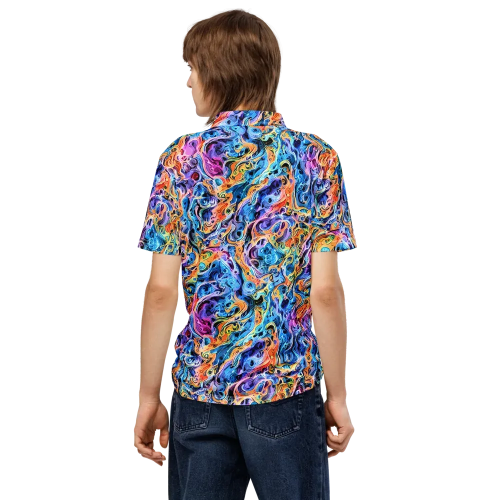 Rococo Vortex on Men's Slim Fit Polo Shirt — Back