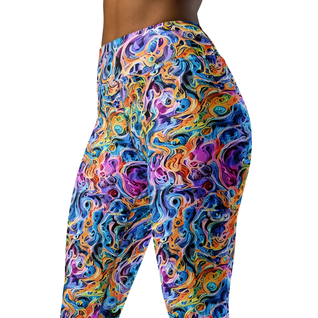 Rococo Vortex on Yoga Leggings — Left Front