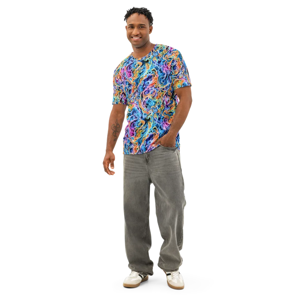 Rococo Vortex on Men's Cotton Crew Neck T-Shirt — Front