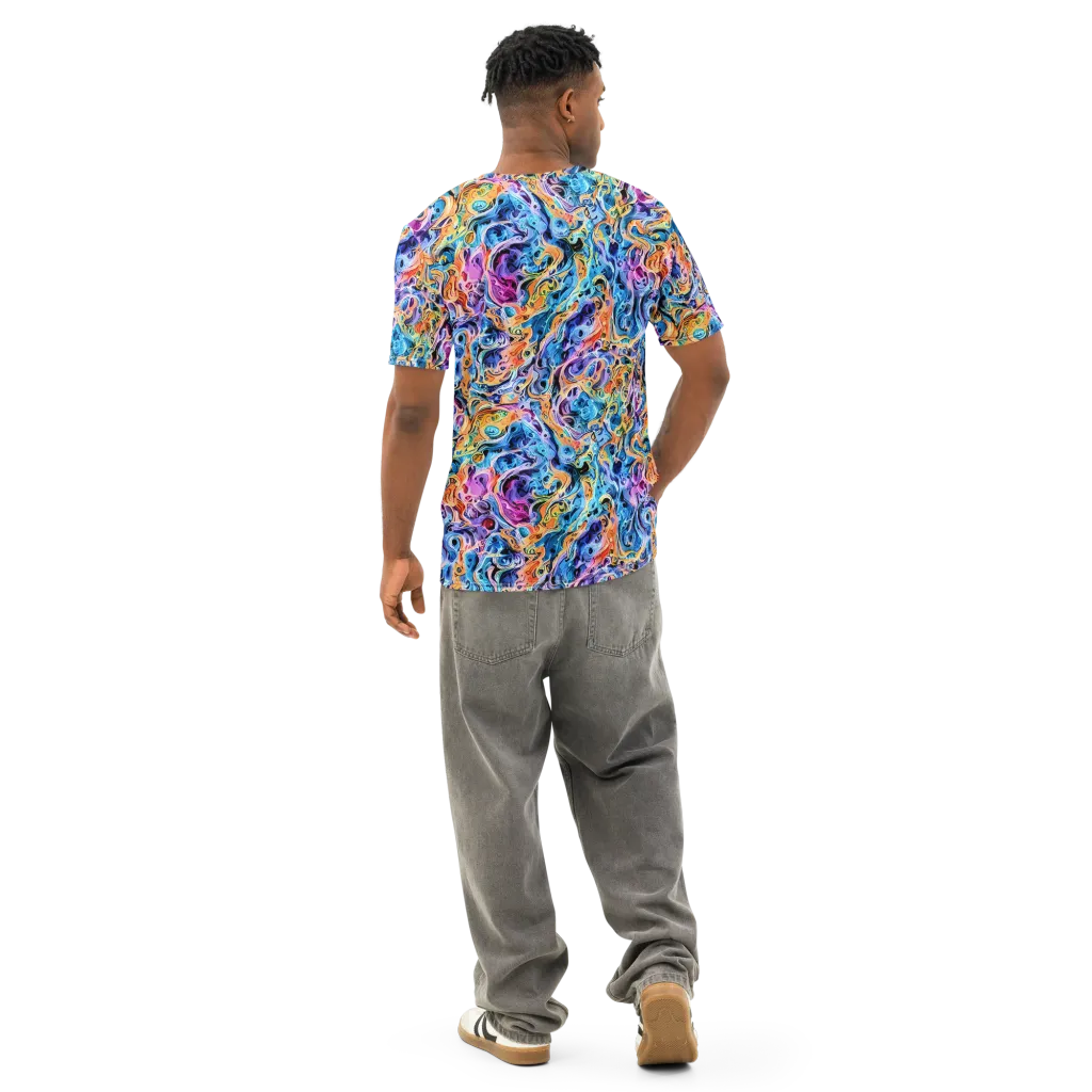 Rococo Vortex on Men's Cotton Crew Neck T-Shirt — Back