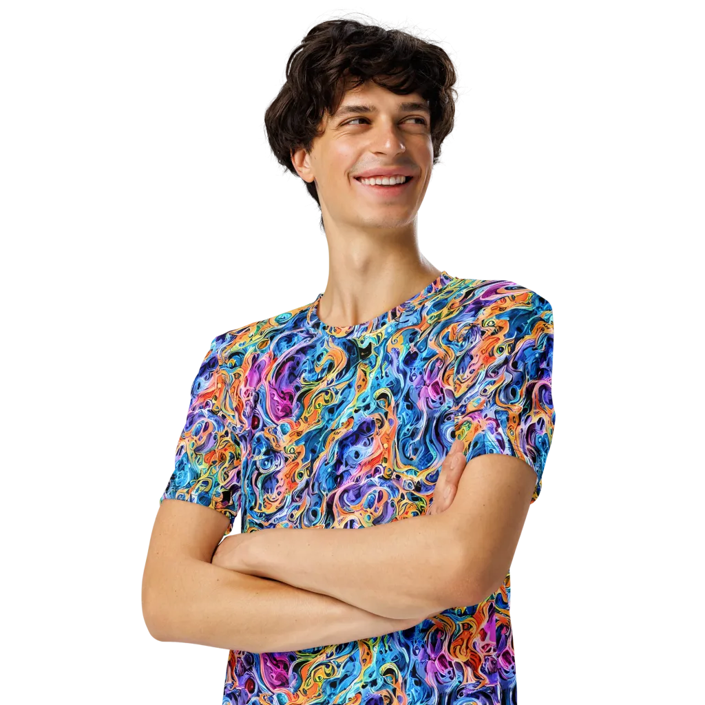 Rococo Vortex on Men's Crew Neck T-Shirt — Left Front