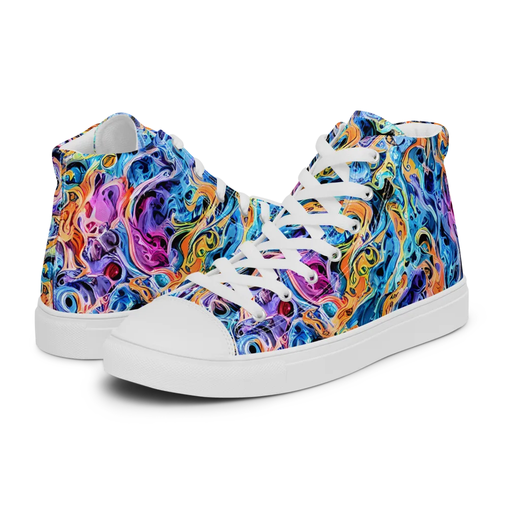 Rococo Vortex on Men's High Top Canvas Shoes — Left