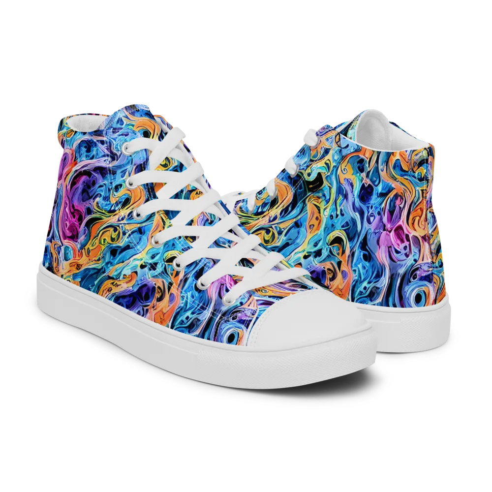 Rococo Vortex on Men's High Top Canvas Shoes — Right