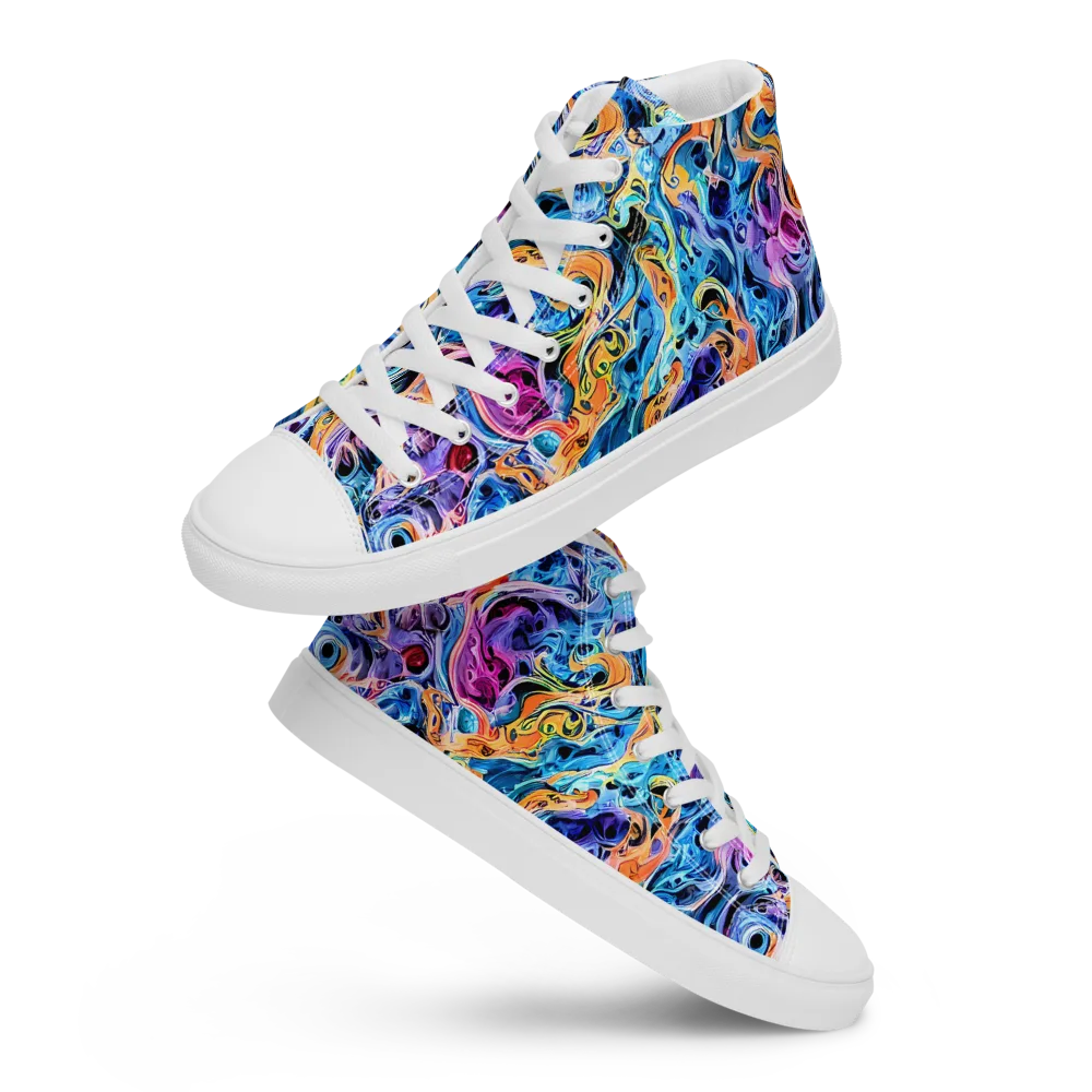 Rococo Vortex on Men's High Top Canvas Shoes — Front