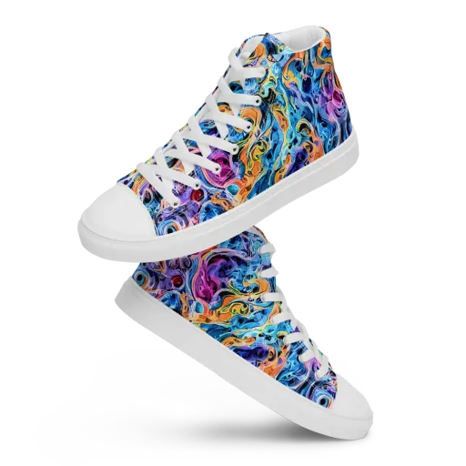Rococo Vortex on a Men's High Top Canvas Shoes