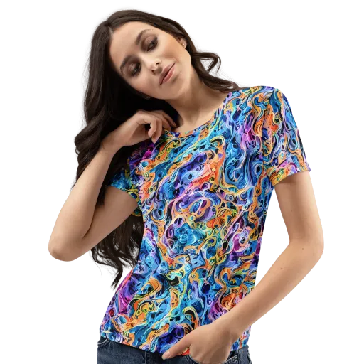 Rococo Vortex on a Women's Crew Neck T-Shirt