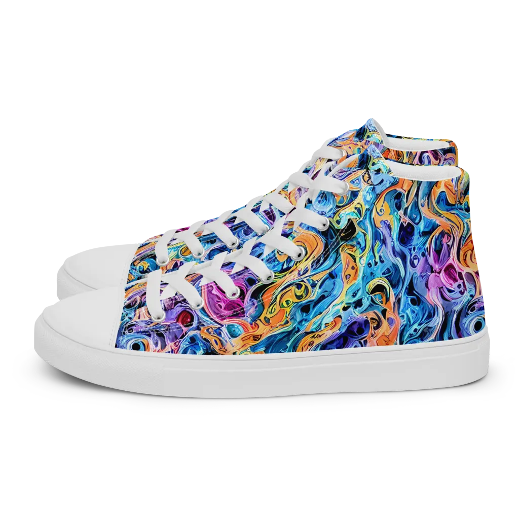 Rococo Vortex on Women's High Top Canvas Shoes — Left