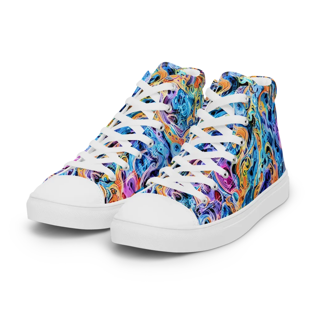 Rococo Vortex on Women's High Top Canvas Shoes — Left Front