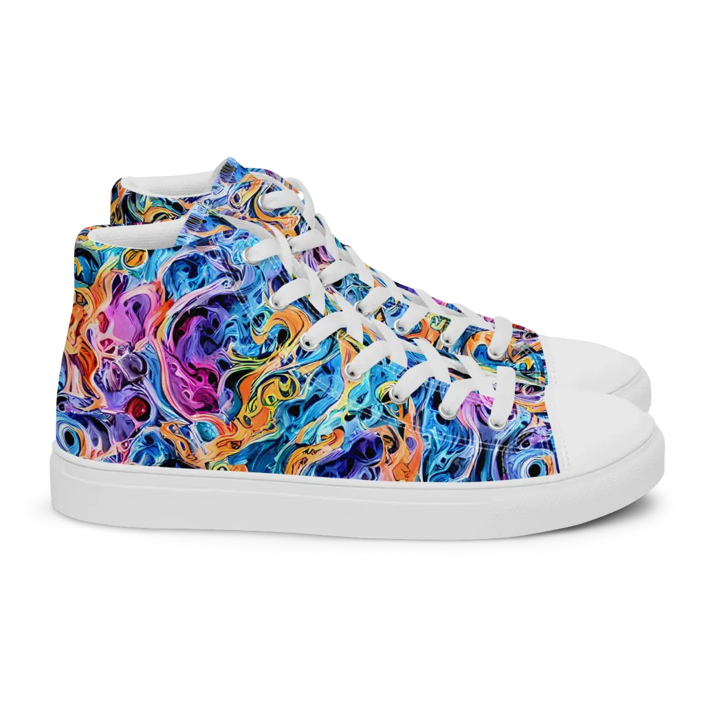 Rococo Vortex on Women's High Top Canvas Shoes — Right