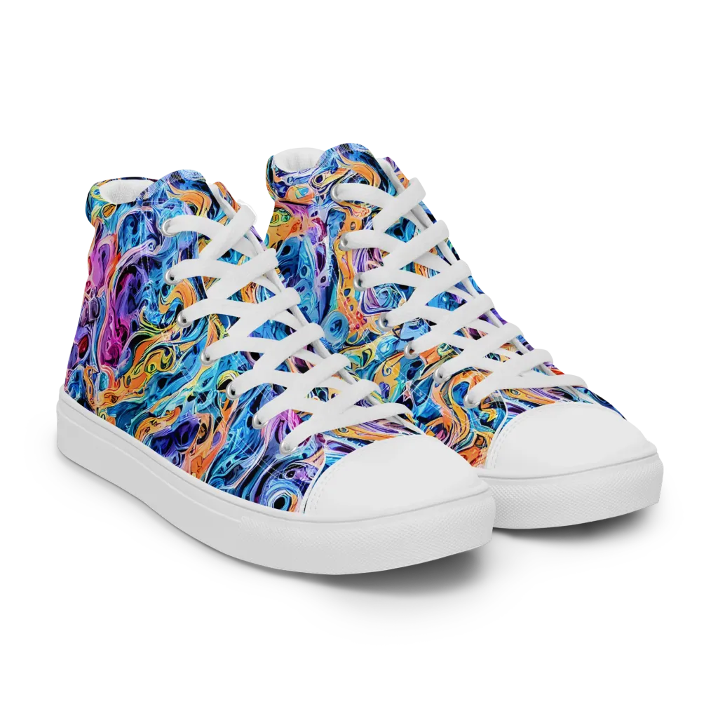 Rococo Vortex on Women's High Top Canvas Shoes — Right Front
