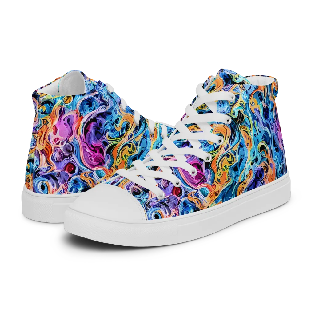 Rococo Vortex on Women's High Top Canvas Shoes — Left