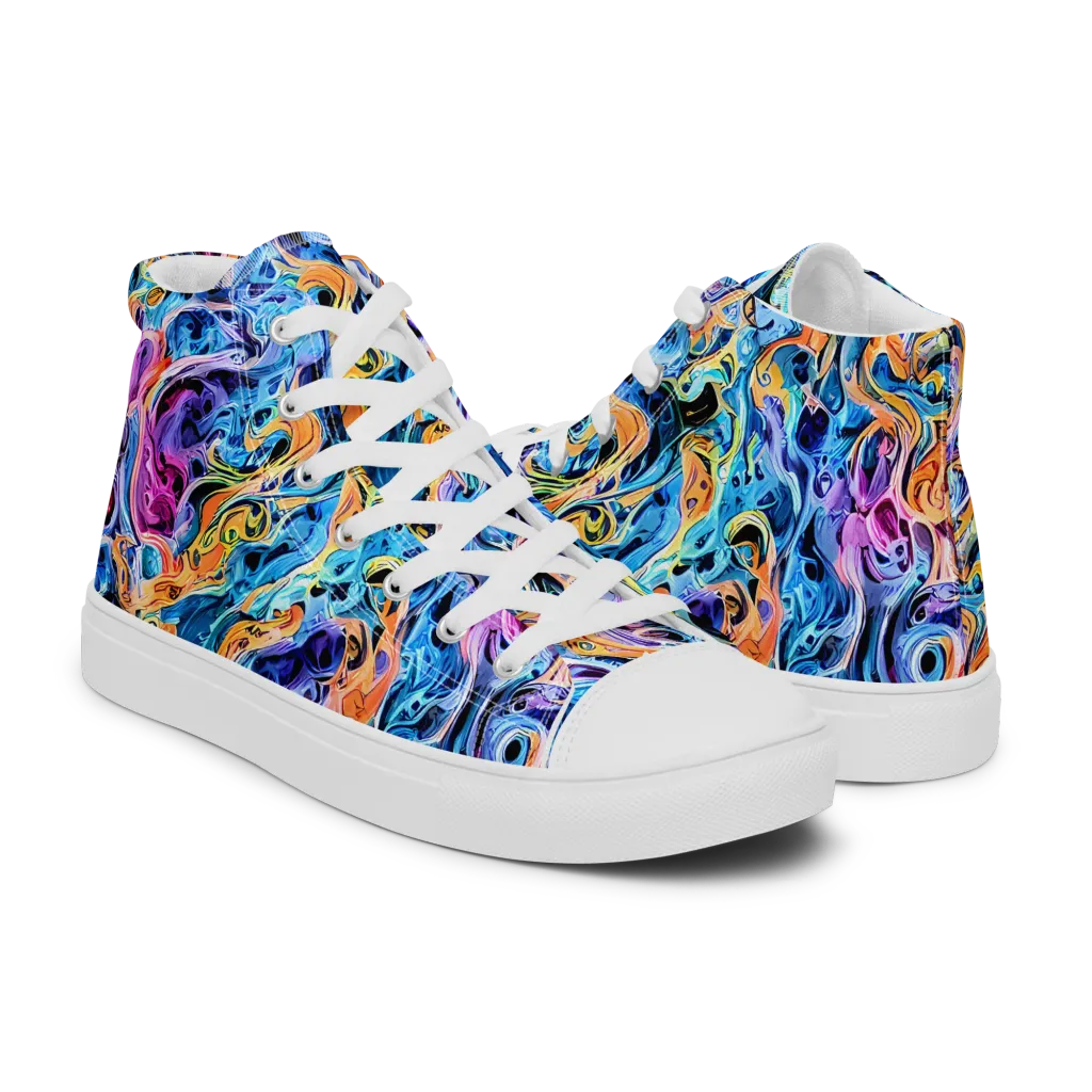 Rococo Vortex on Women's High Top Canvas Shoes — Right