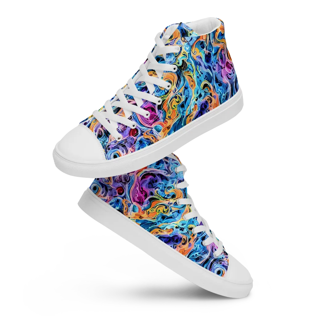 Rococo Vortex on Women's High Top Canvas Shoes — Front