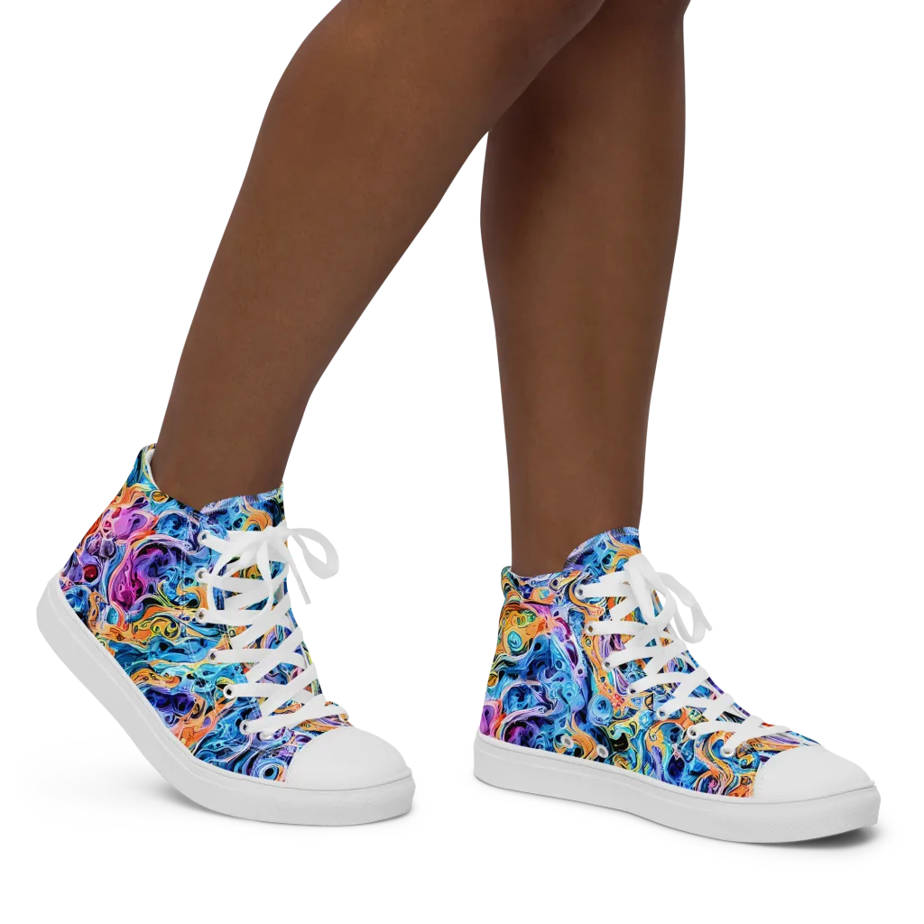 Rococo Vortex on Women's High Top Canvas Shoes — Right