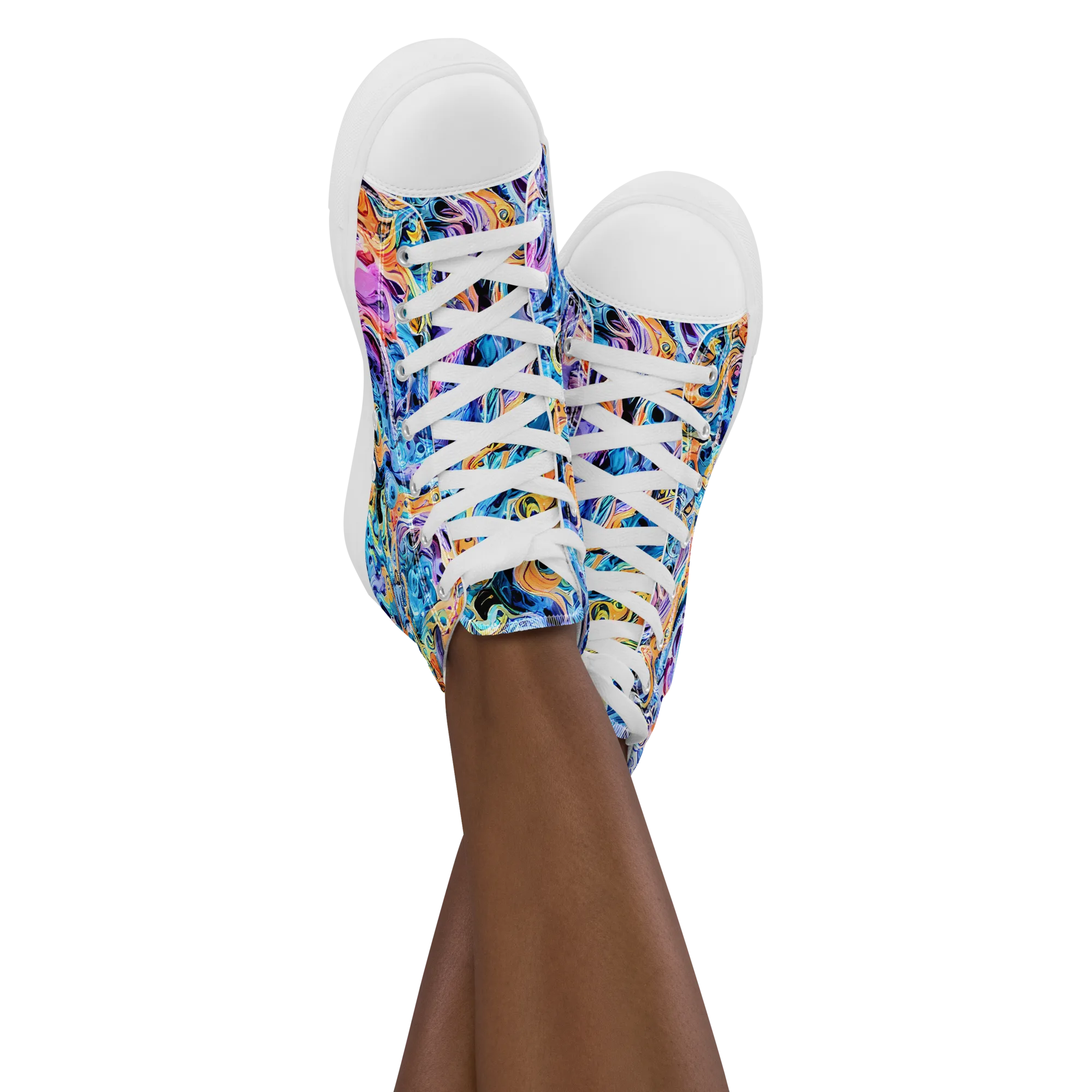 Rococo Vortex on Women's High Top Canvas Shoes — Front