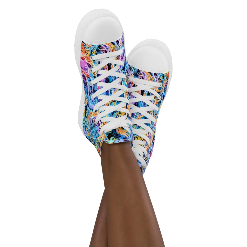 Rococo Vortex on Women's High Top Canvas Shoes — Front