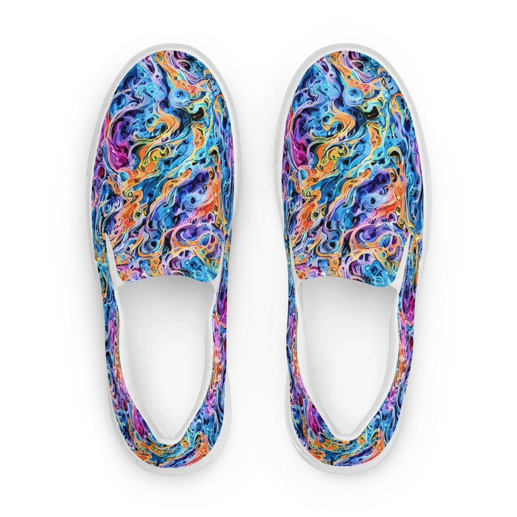 Rococo Vortex on Men's Slip-On Canvas Shoes — Front