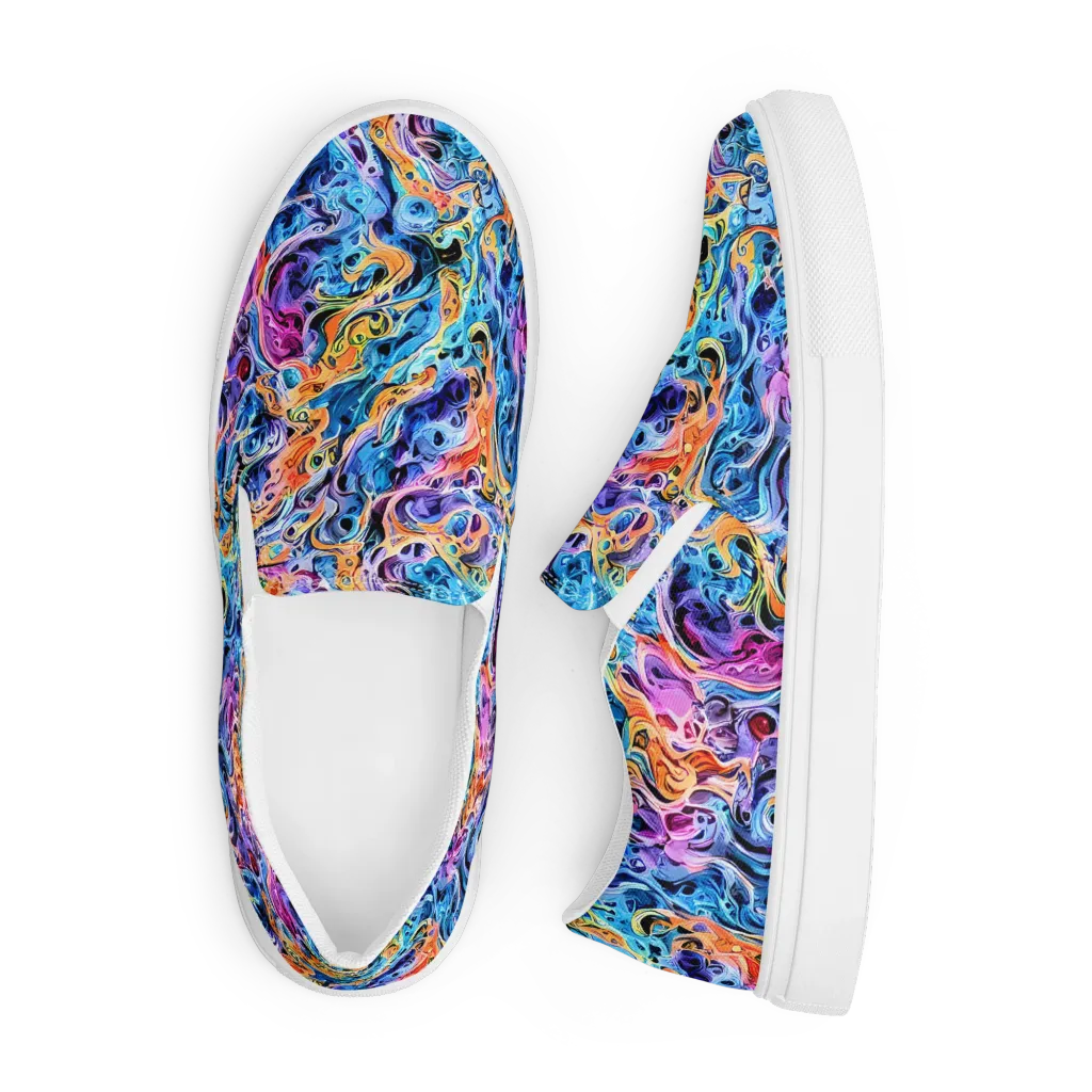 Rococo Vortex on Men's Slip-On Canvas Shoes — Front