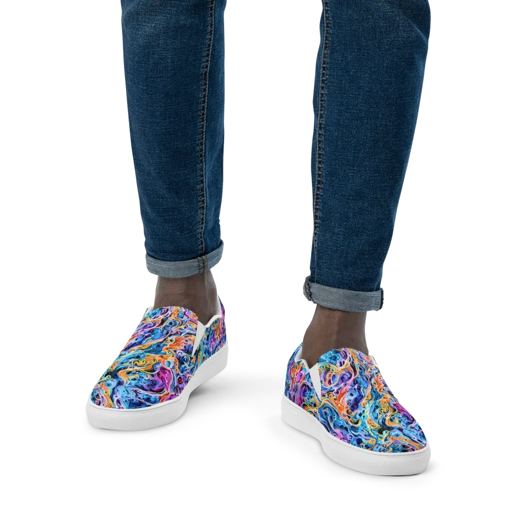 Rococo Vortex on Men's Slip-On Canvas Shoes — Front