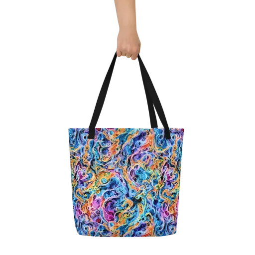 Rococo Vortex on a Large Tote Bag W/ Pocket